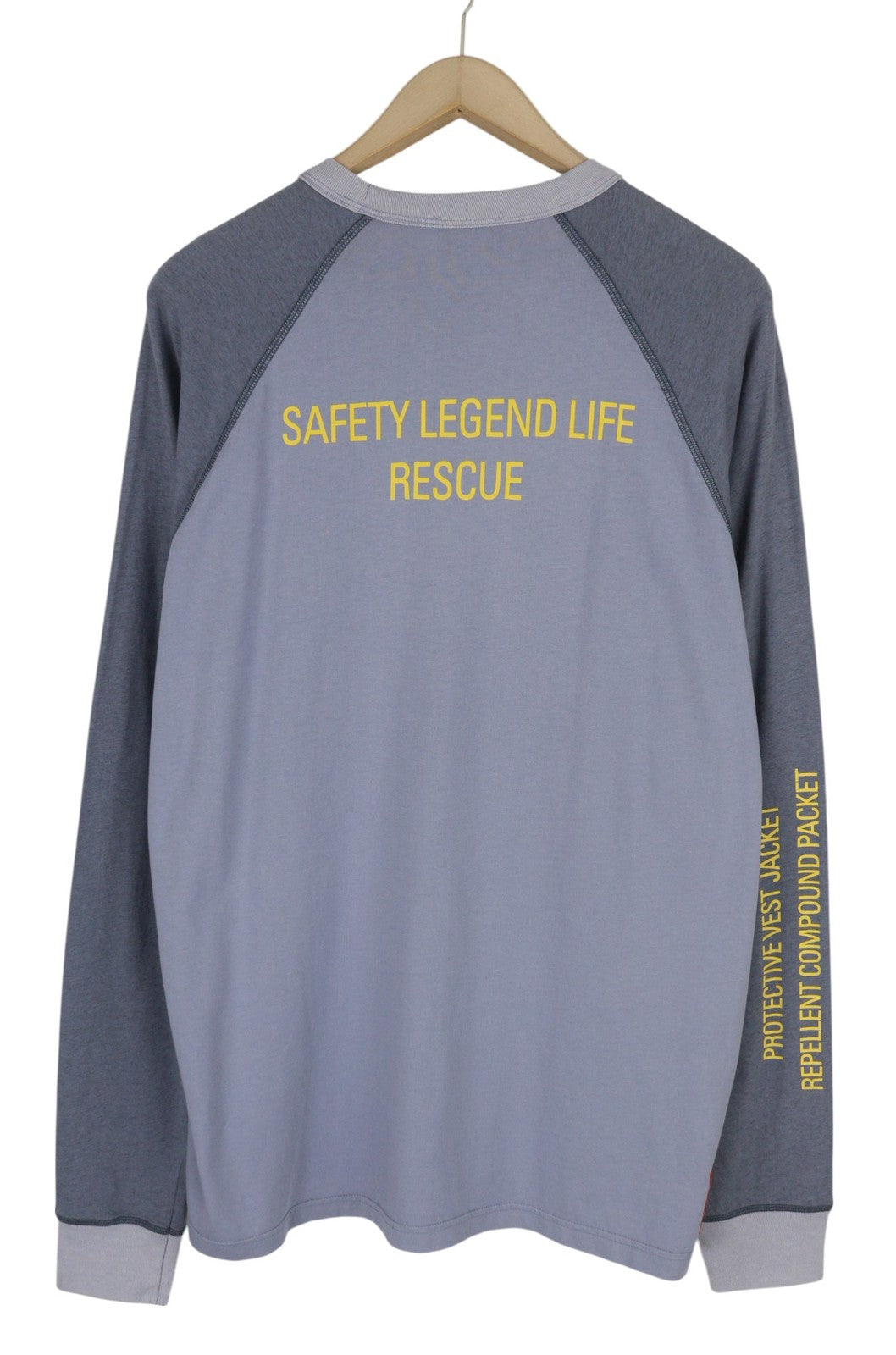 DIESEL T-Juslan-LS Men T-Shirt 2XL Blue Crew Neck Long Sleeve Stretch