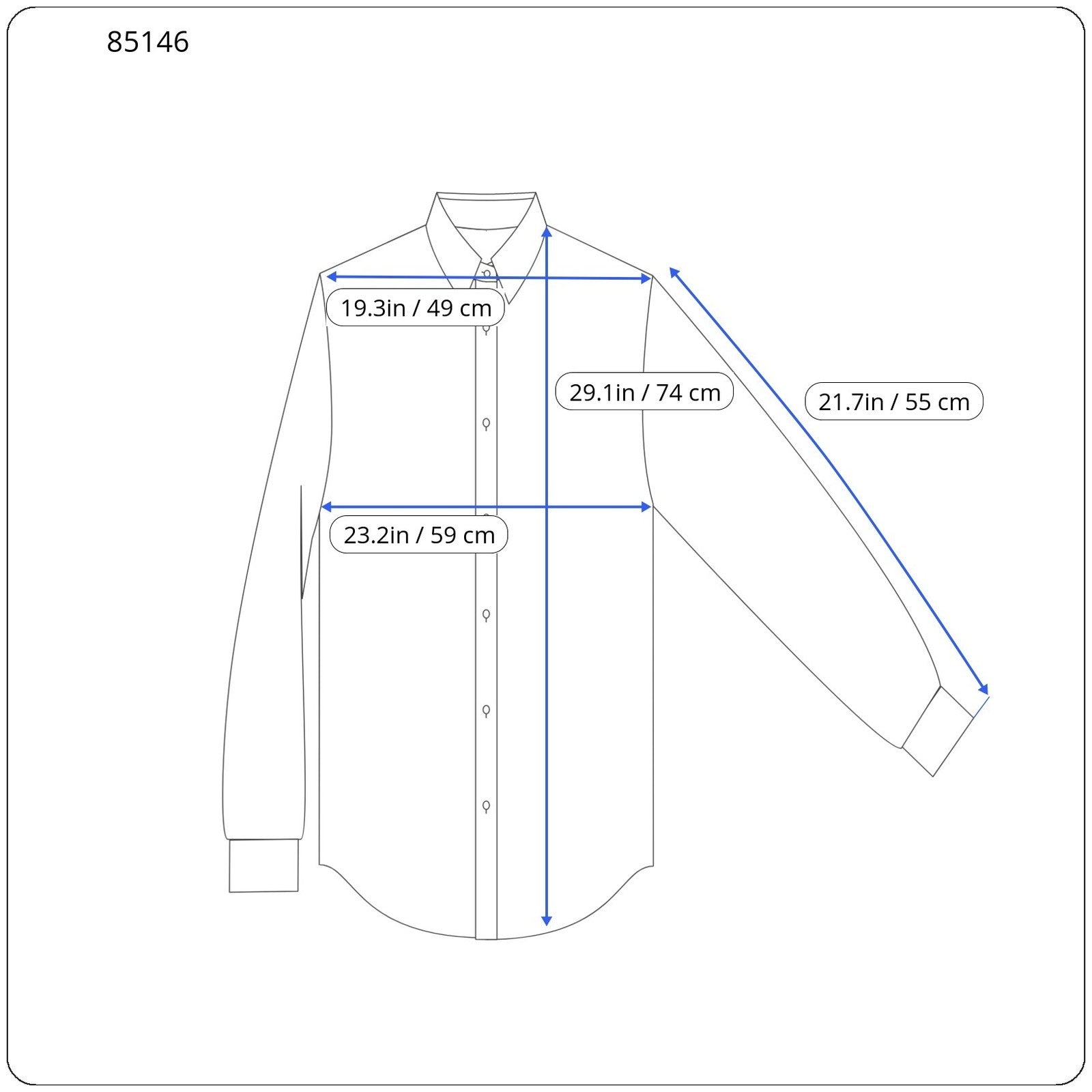 GANT Oversized Collar Relaxed Women Shirt EU36 Blue Long Sleeve Button-Up