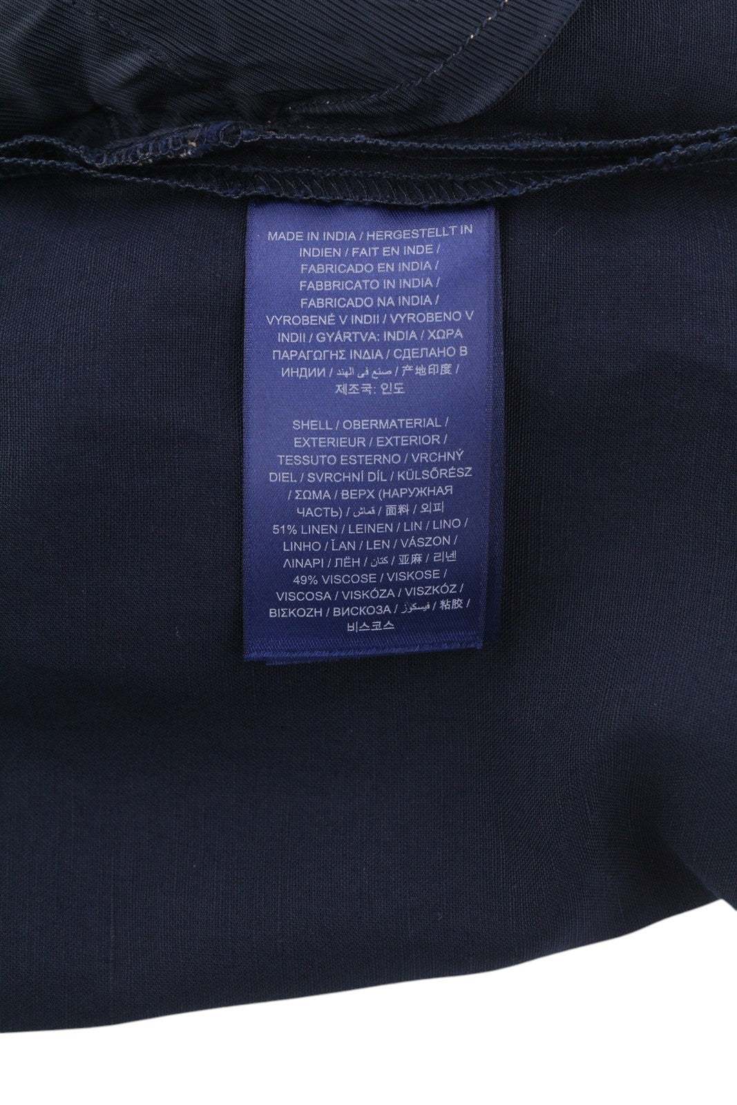 GANT Summer Linen Pull-On Women Trousers EU34 Dark Blue Elastic Waist