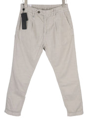 ANTONY MORATO Paul Men Trousers W30 Grey Linen Blend Pleated Zip Fly