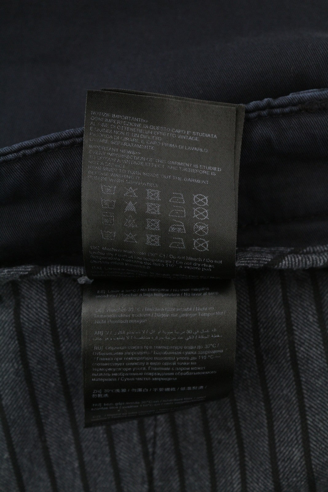 ANTONY MORATO Bryan Men Trousers W40 Dark Blue Skinny Stretch Zip Fly