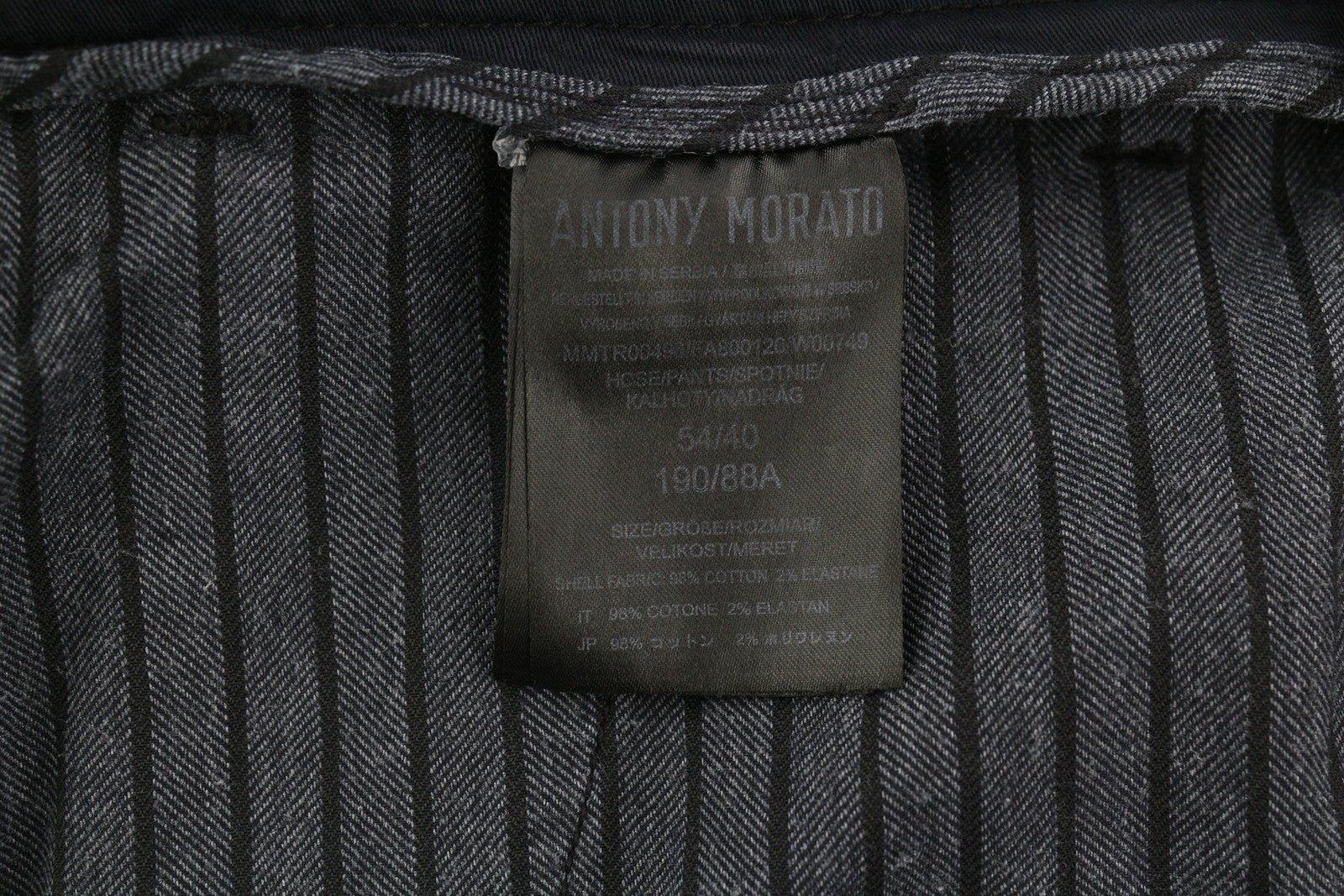 ANTONY MORATO Bryan Men Trousers W40 Dark Blue Skinny Stretch Zip Fly