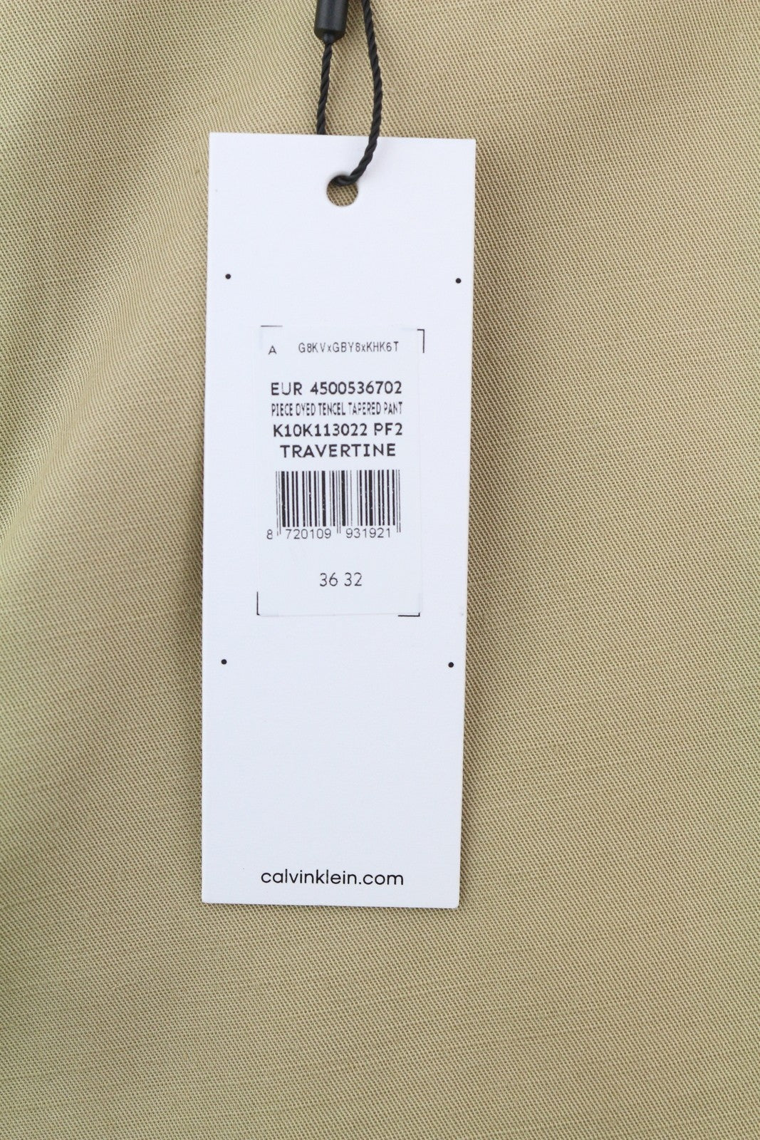 CALVIN KLEIN Dyed Tencel Tapered Men Trousers W36/L32 Brown Linen Blend