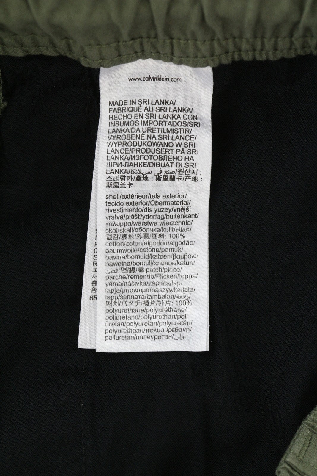 CALVIN KLEIN Essential Regular Men Trousers XS Green Cargo Elastic Waist