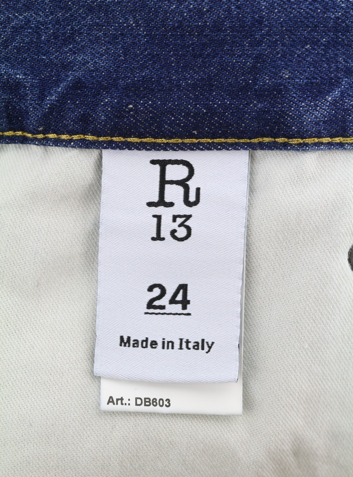 R13 Cross Over Women Jeans 24 Oasis Blue Faded Distress Asymmetrical PS26 RRP946