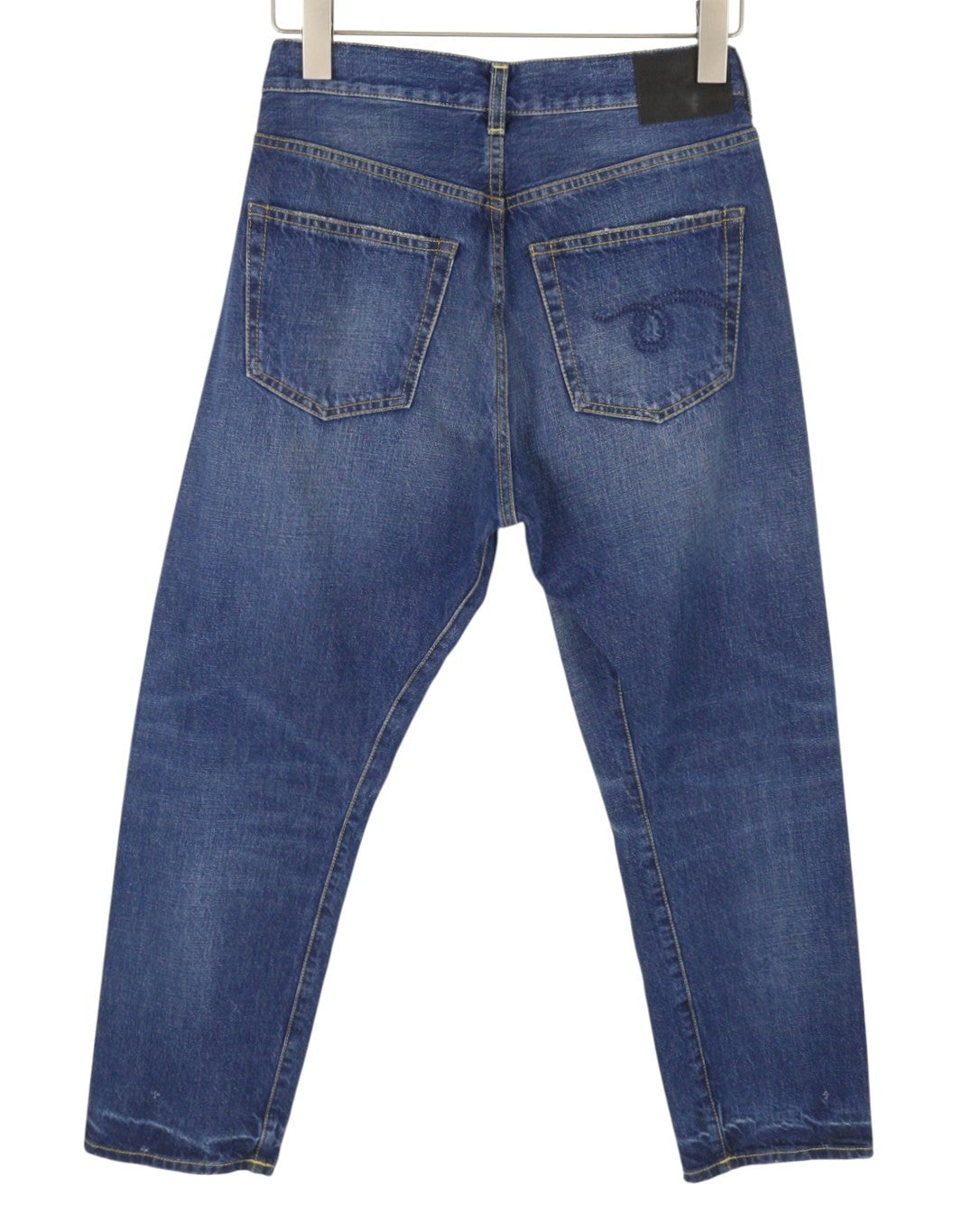 R13 Cross Over Women Jeans 24 Oasis Blue Faded Distress Asymmetrical PS26 RRP946