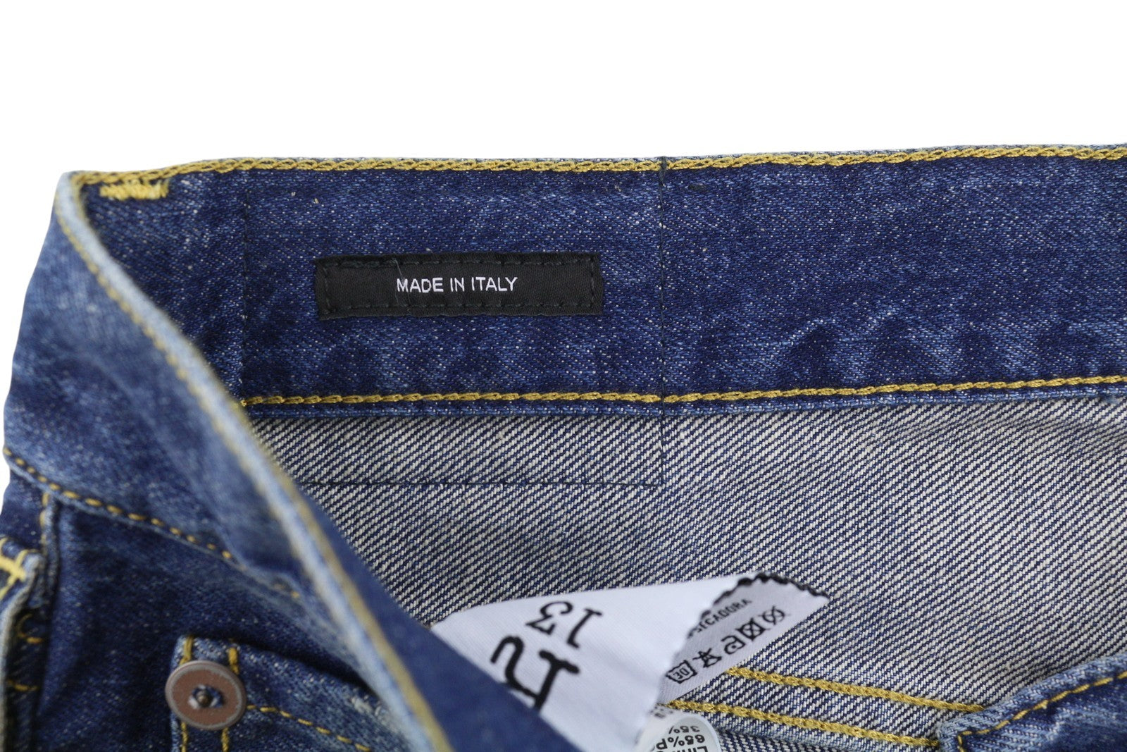 R13 Cross Over Women Jeans 24 Oasis Blue Faded Distress Asymmetrical PS26 RRP946