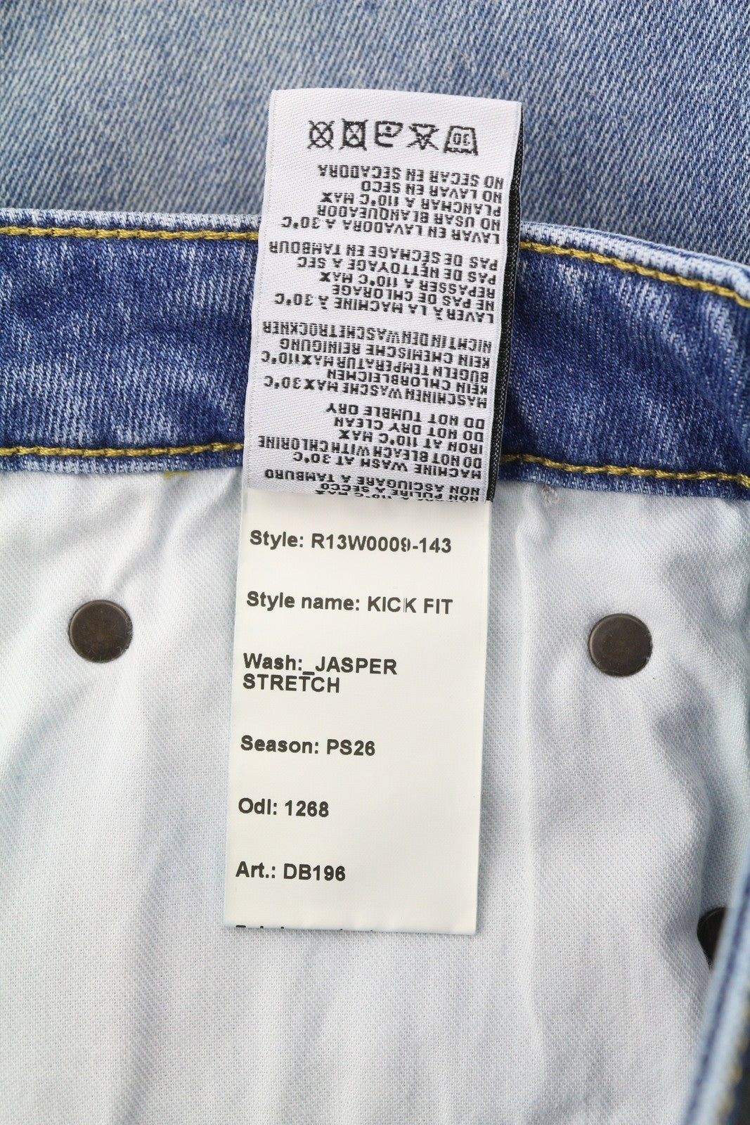 R13 Kick Fit Women Jeans 32 Jasper Stretch Cropped Whiskers Faded Flare PS26