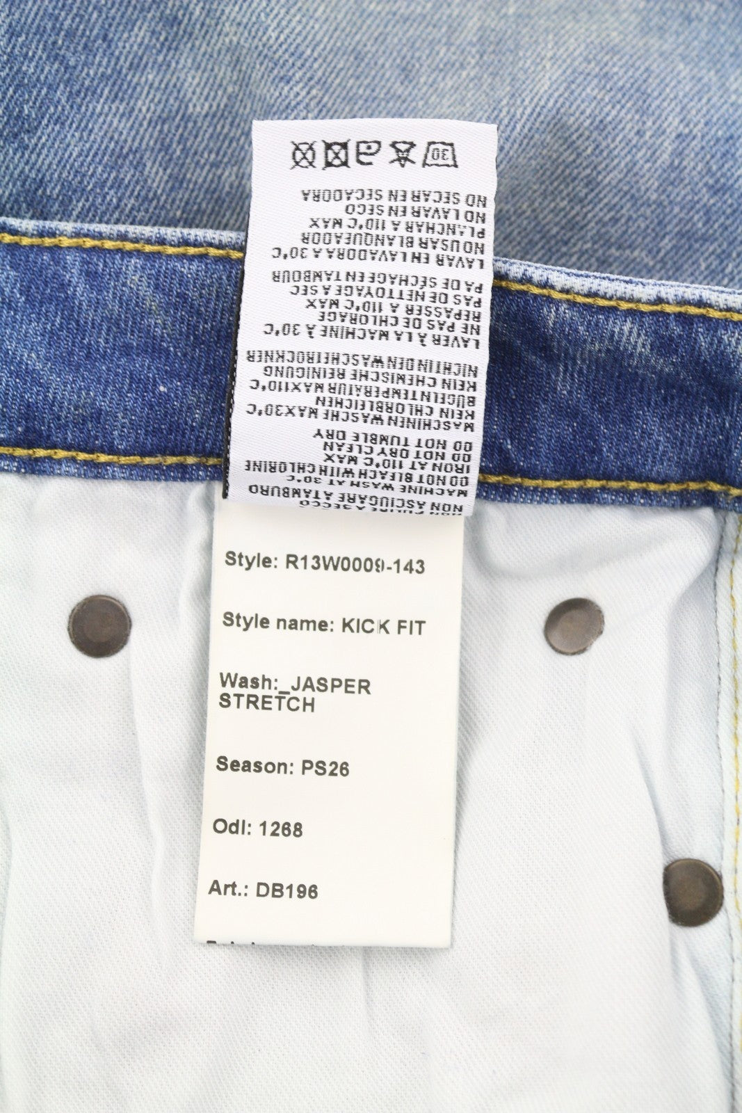 R13 Kick Fit Women Jeans 29 Jasper Stretch Cropped Whiskers Faded Flare PS26