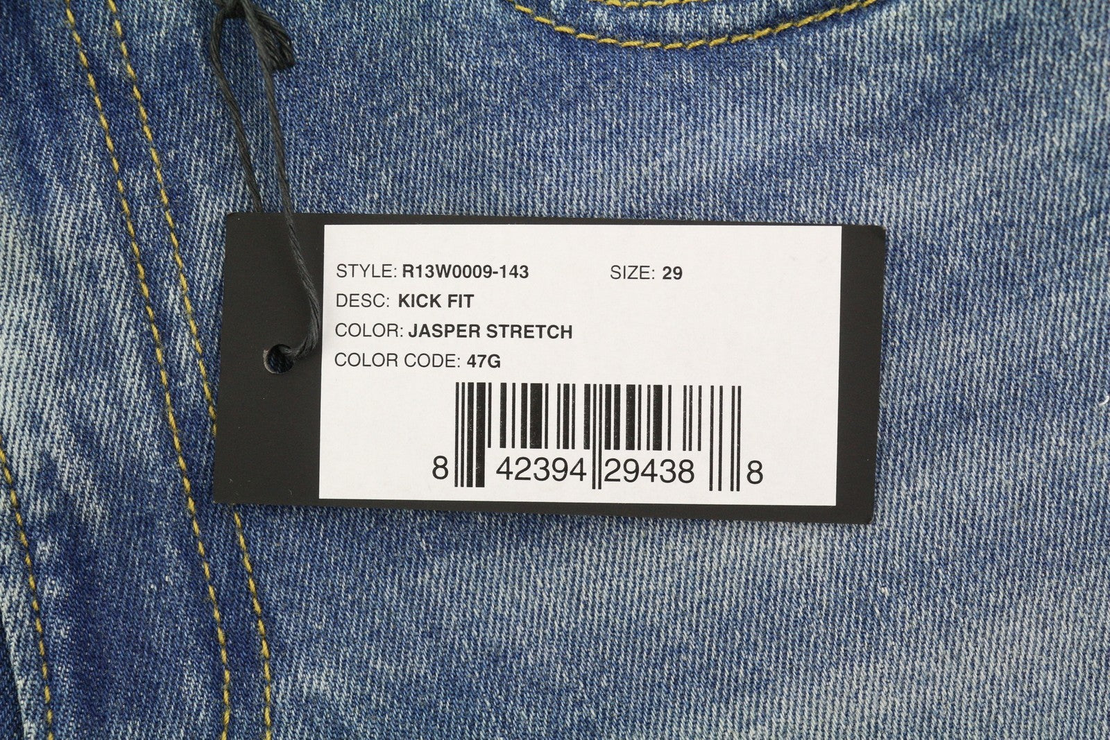 R13 Kick Fit Women Jeans 29 Jasper Stretch Cropped Whiskers Faded Flare PS26