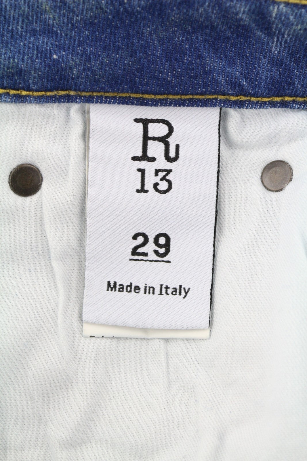 R13 Kick Fit Women Jeans 29 Jasper Stretch Cropped Whiskers Faded Flare PS26