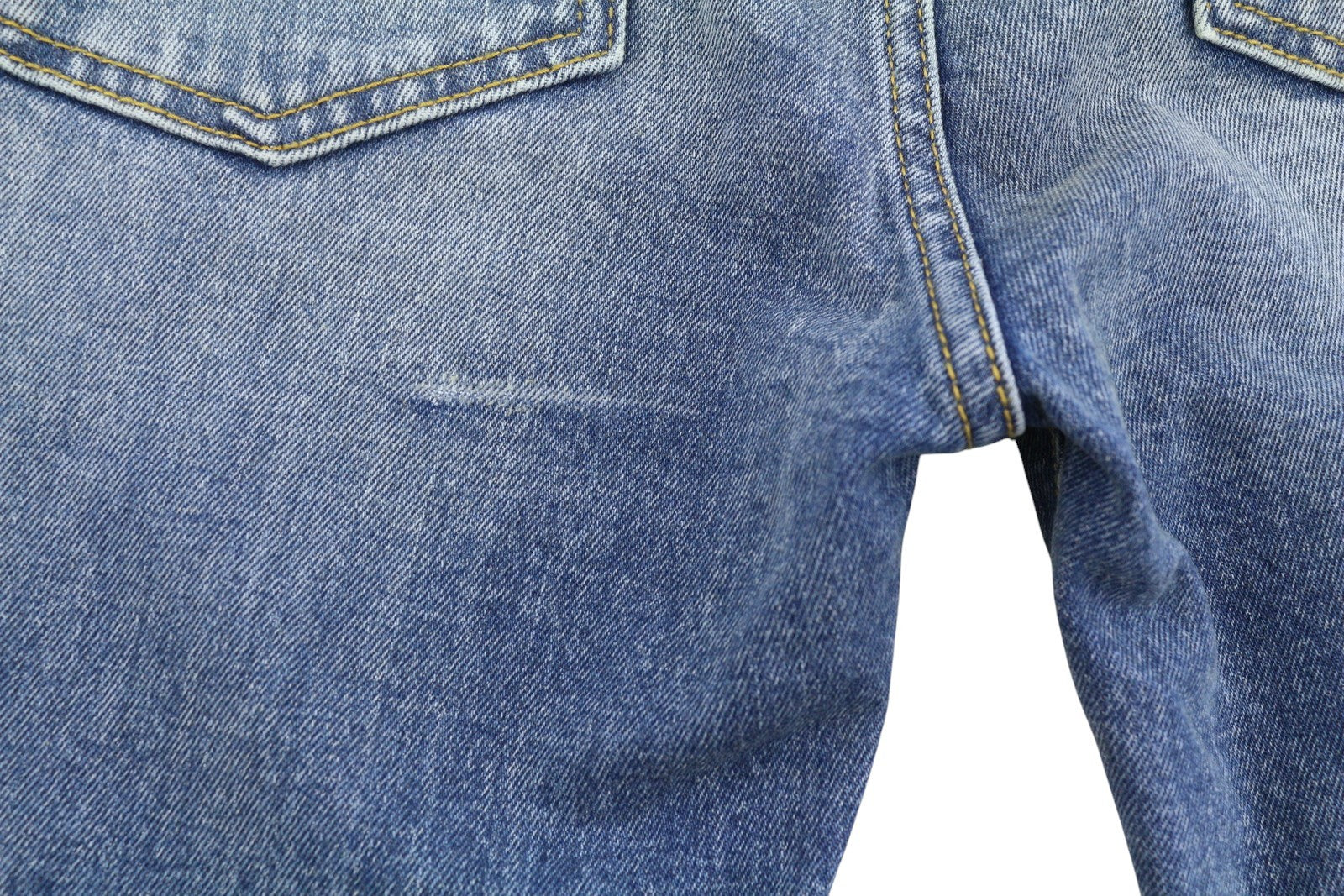 R13 Kick Fit Women Jeans 27 Jasper Stretch Cropped Whiskers Faded Blue PS26