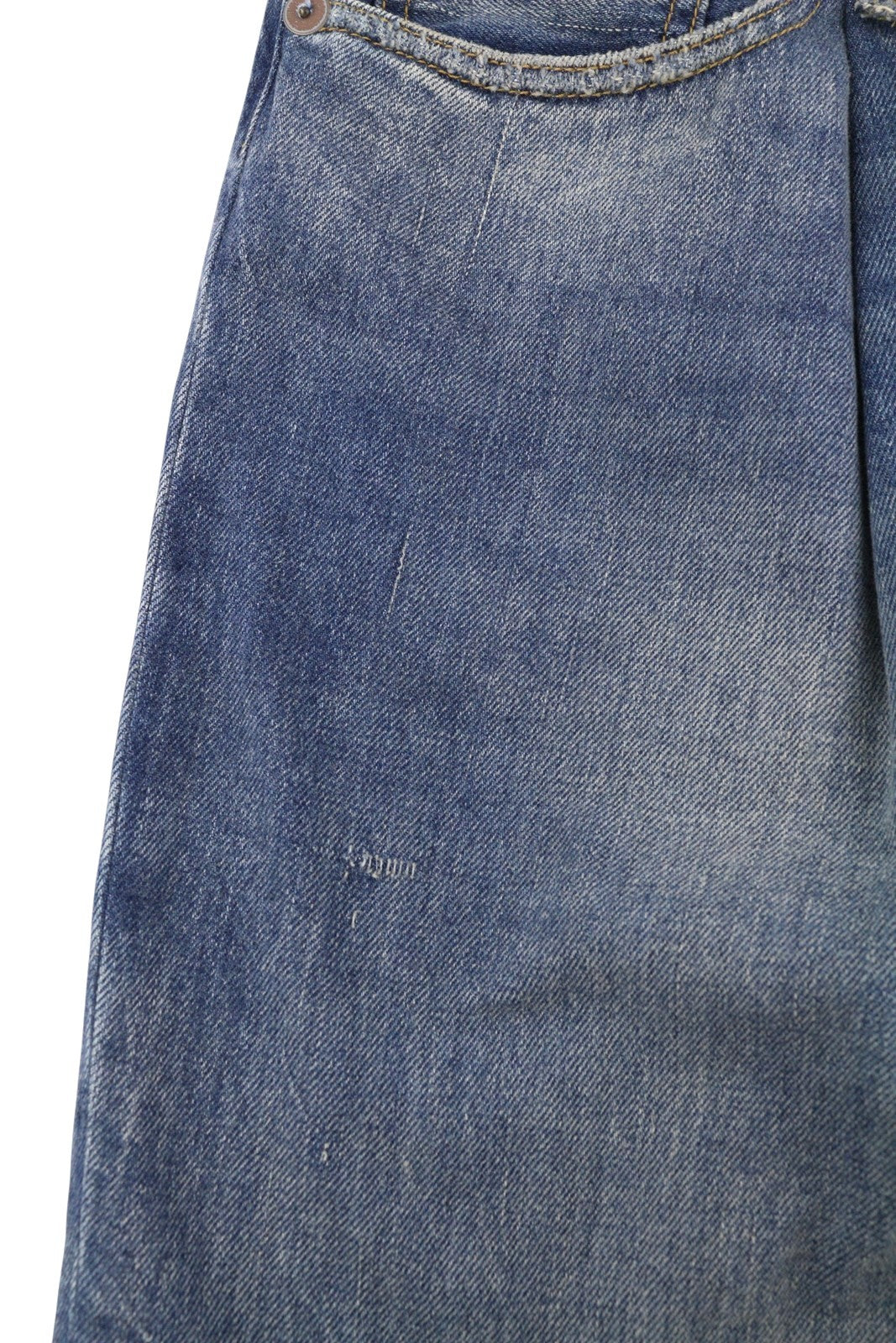 R13 Damon Pleated Women Jeans 36 Kellen Straight Whiskers Faded Blue Denim PS26