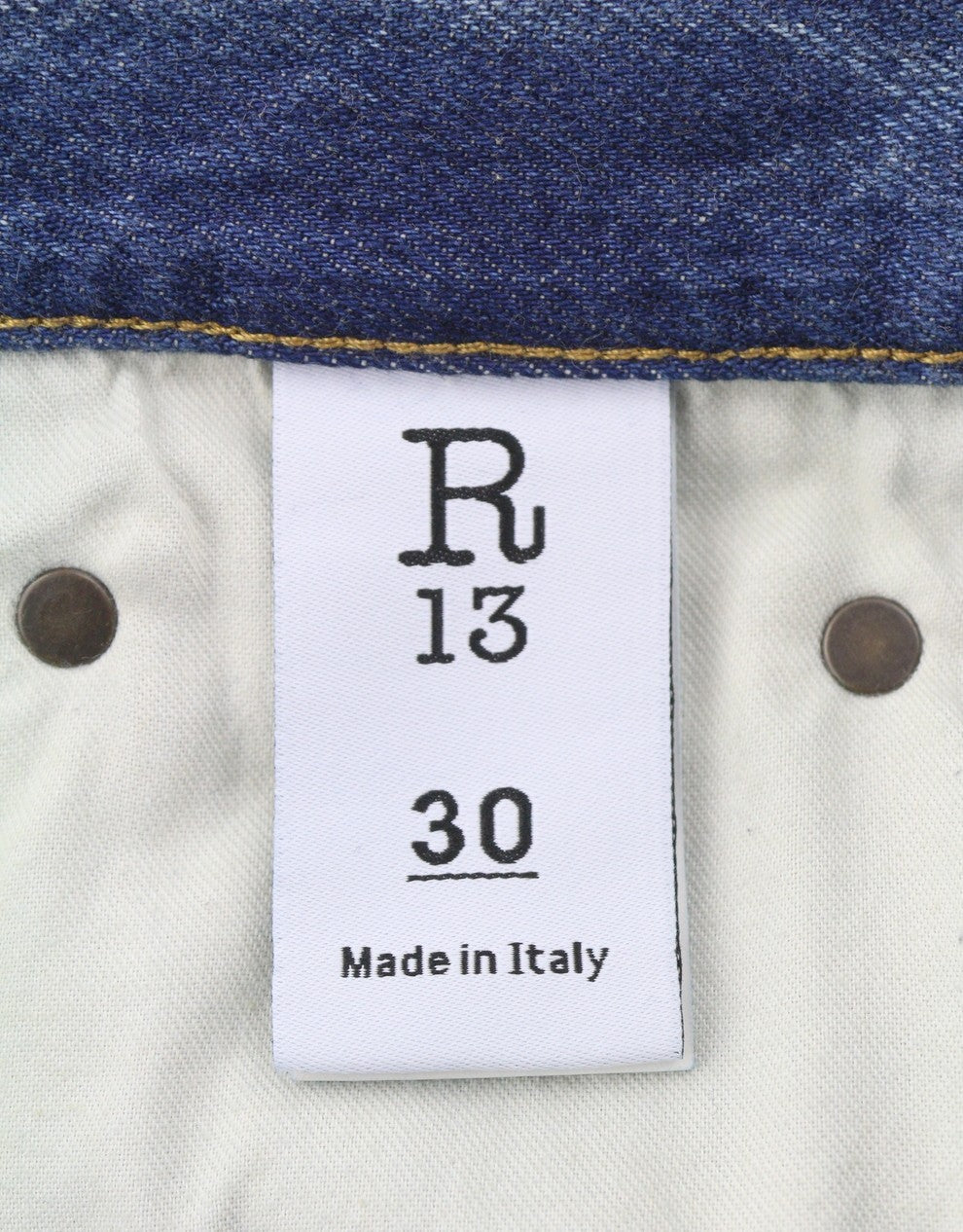 R13 Damon Pleated Women Jeans 30 Kellen Straight Whiskers Faded Blue Denim PS26