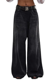 R13 Nico Wrap Women Jeans 27 Essex Black Washed Asymmetrical Front PS26 RRP790