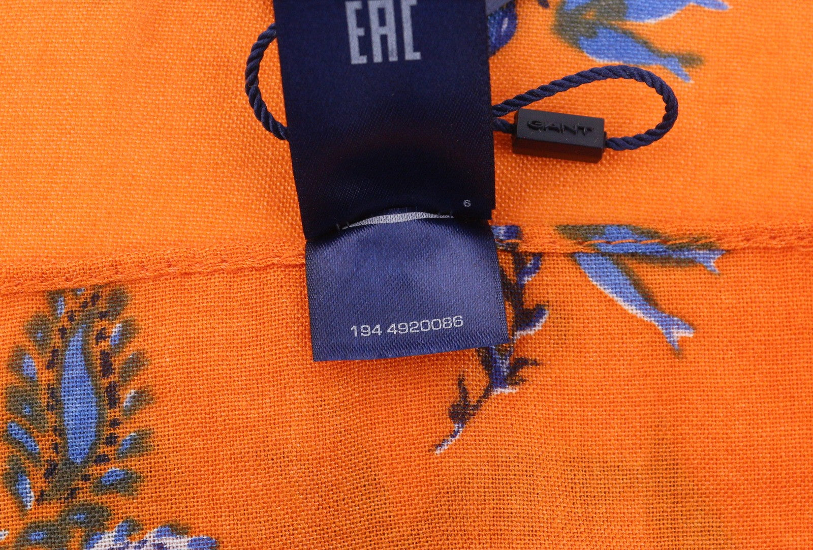 GANT Marine Paisley Women Scarf OS Emberglow Wool Blend Floral Orange RRP129