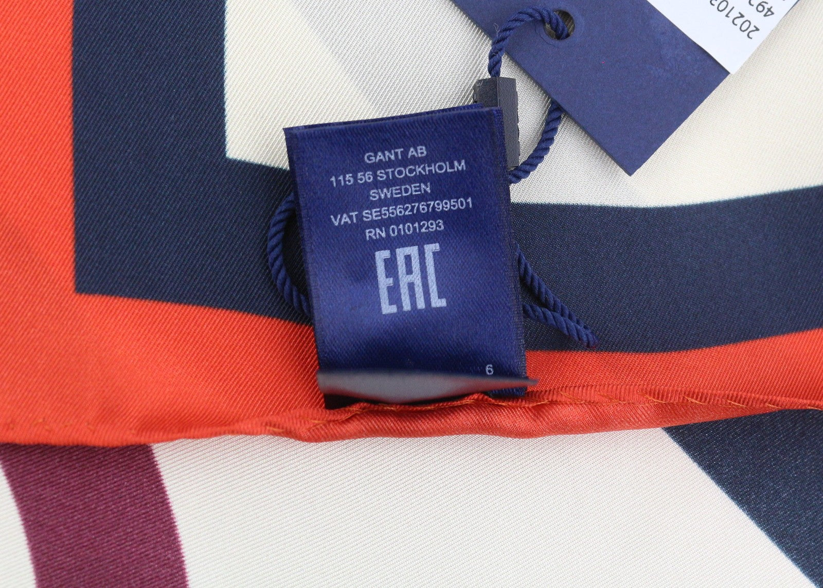 GANT Icon G Color Block Silk Women Scarf OS Pumpkin Orange Lightweight