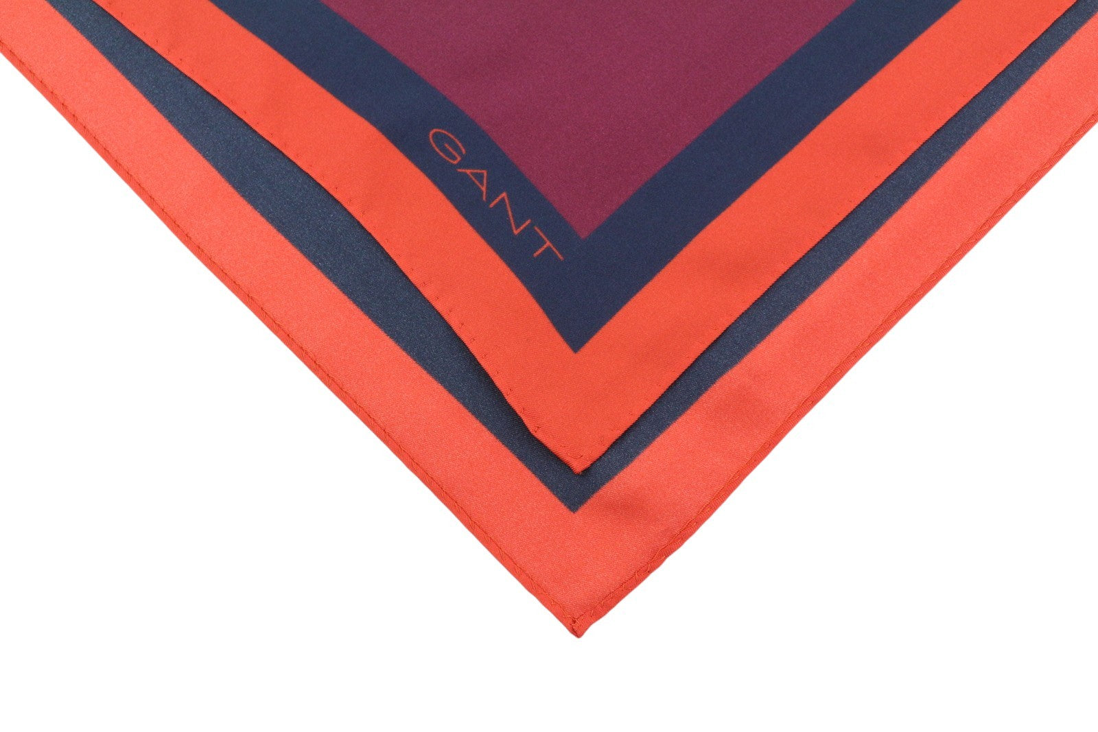 GANT Icon G Color Block Silk Women Scarf OS Pumpkin Orange Lightweight