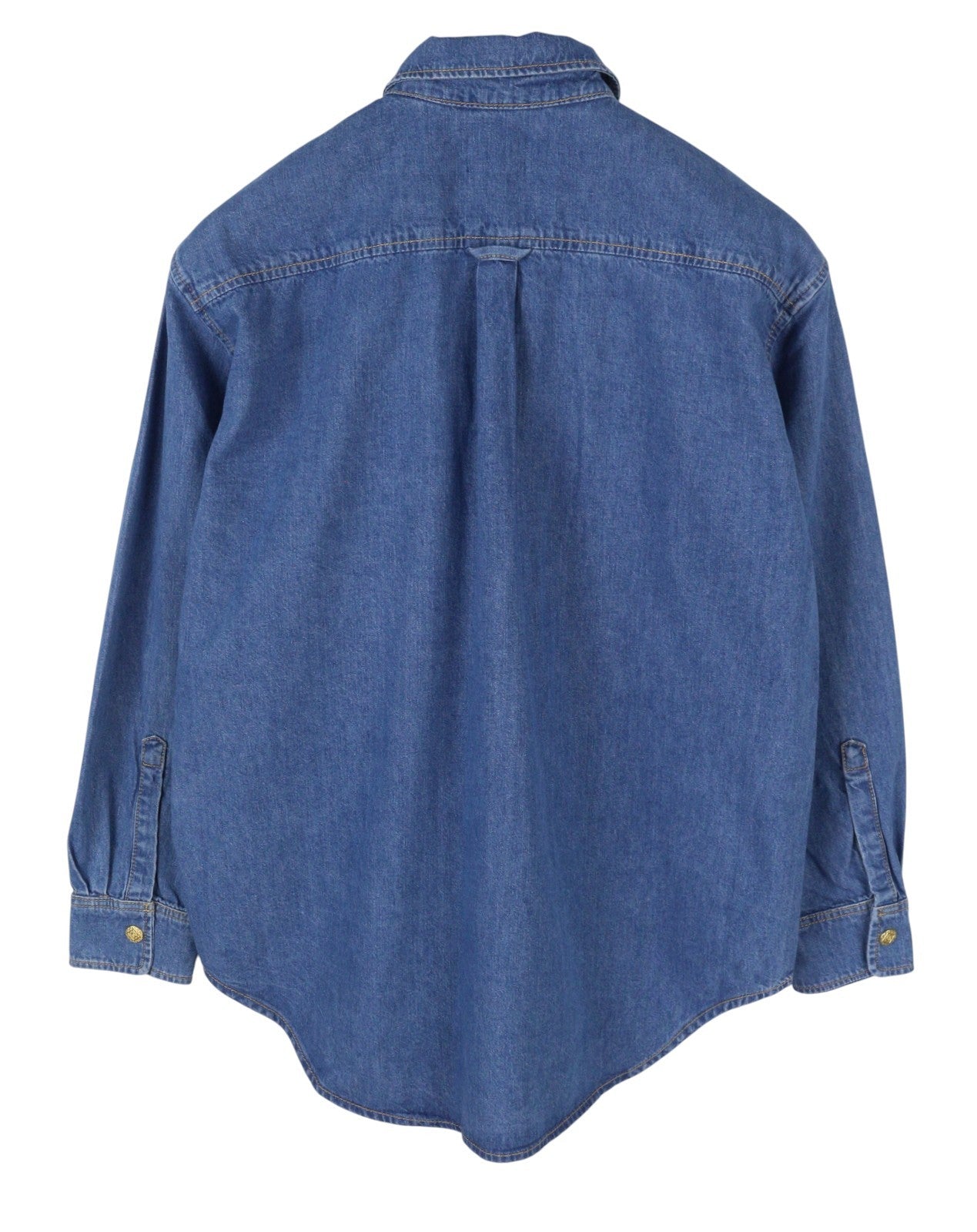 GANT Relaxed Denim Women Shirt EU36 Indigo Western Look Patch Pockets Blue