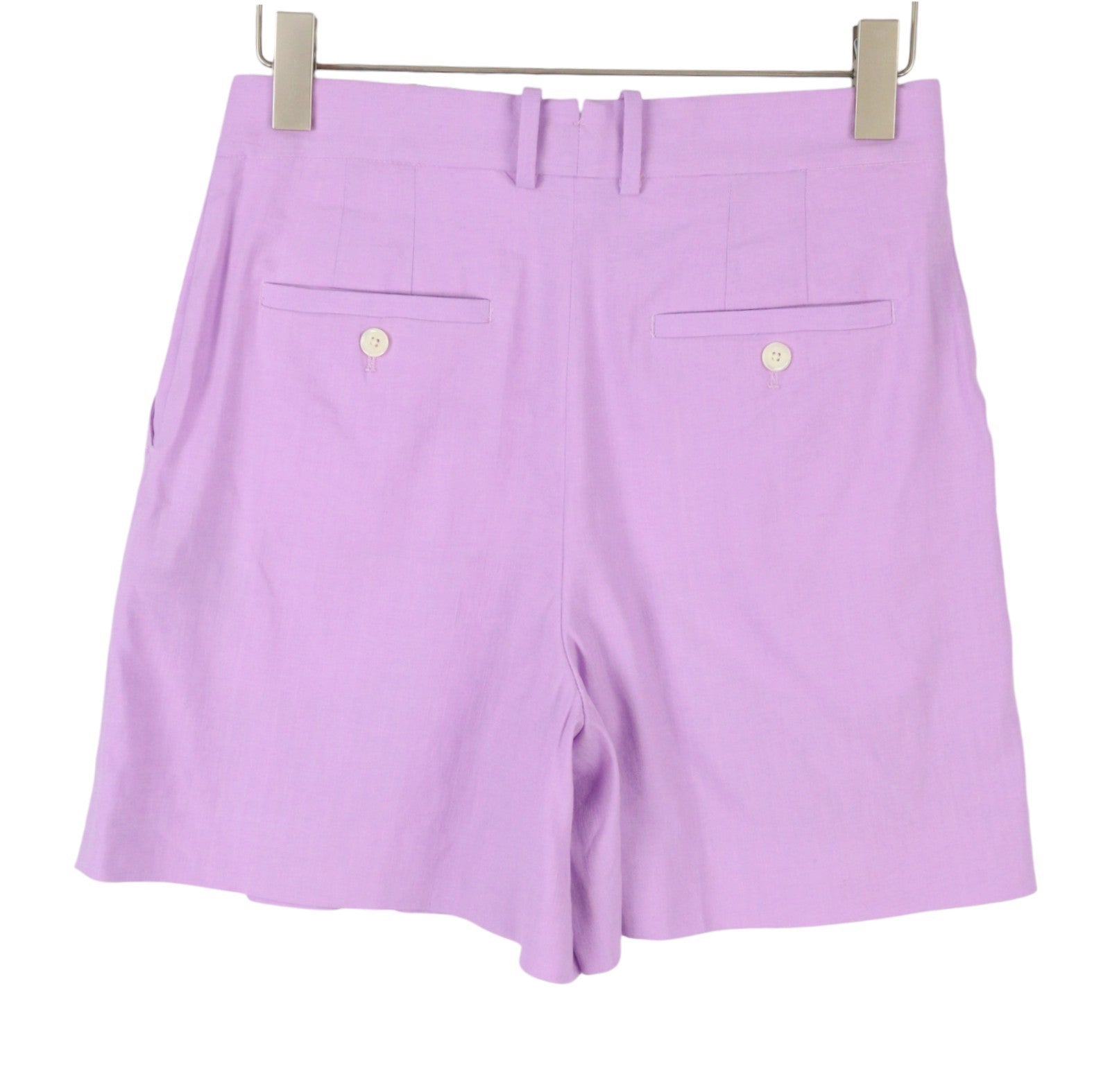 GANT Stretch Linen Women Shorts EU40 Crocus Purple Pleated Straight RRP228