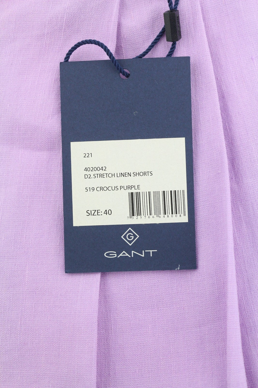 GANT Stretch Linen Women Shorts EU40 Crocus Purple Pleated Straight RRP228