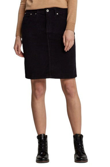 GANT Cord Women Skirt EU40 Black Pencil Tapered Fit Knee-Length