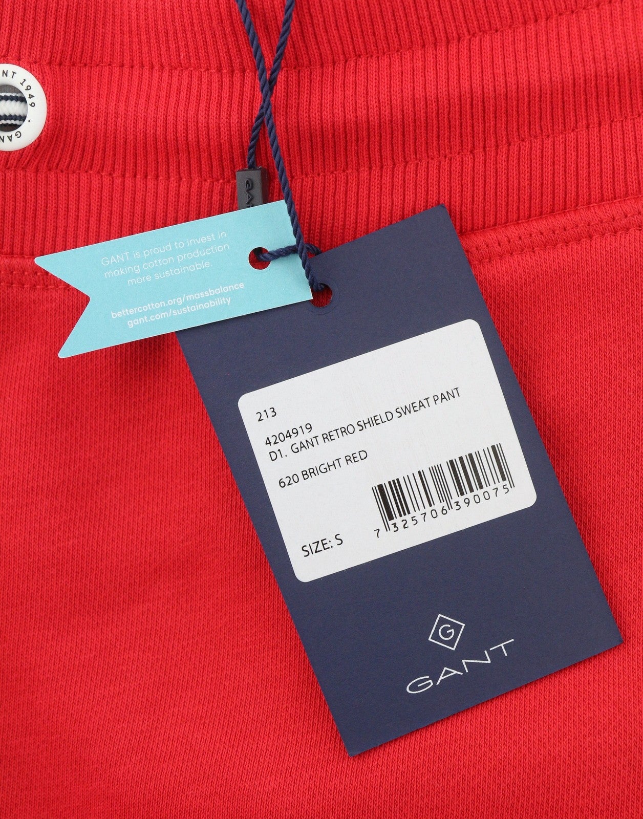 GANT Retro Shield Sweatpants Women Trousers S Bright Red Drawstring Waist Jogg