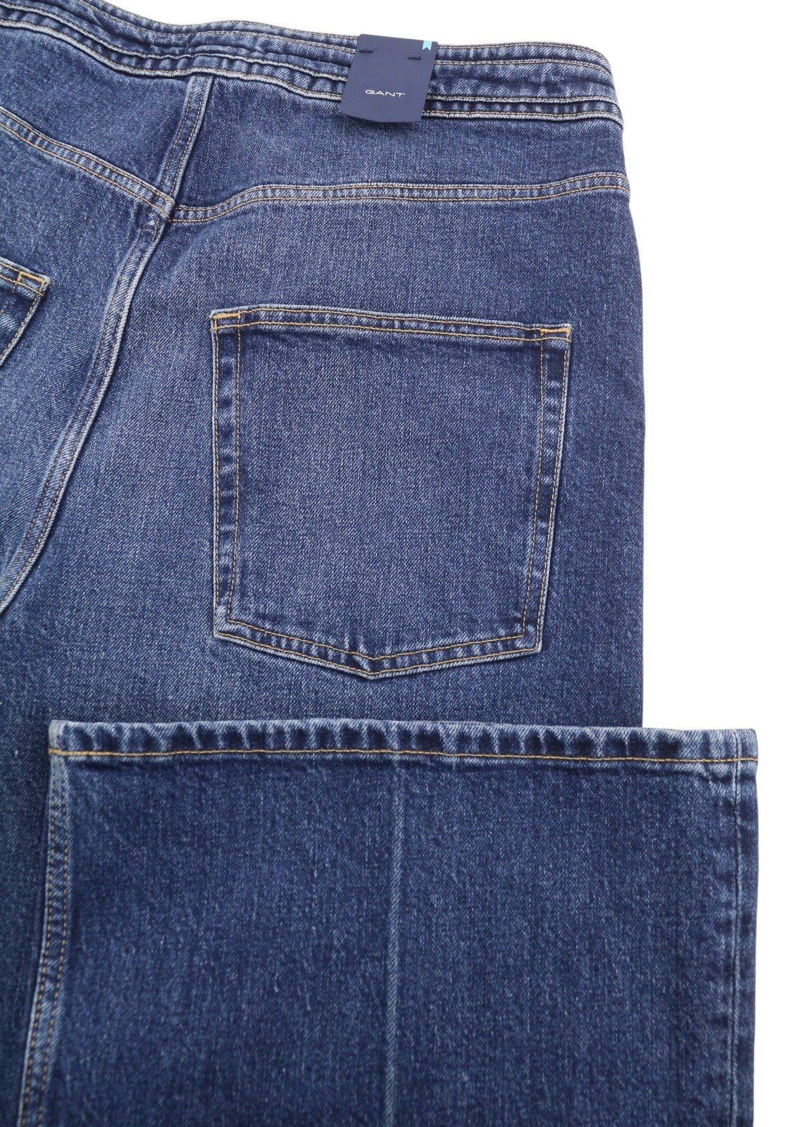 GANT Icon G Hw Flare Women Jeans W33 Mid Blue Whiskers Faded Zip Fly