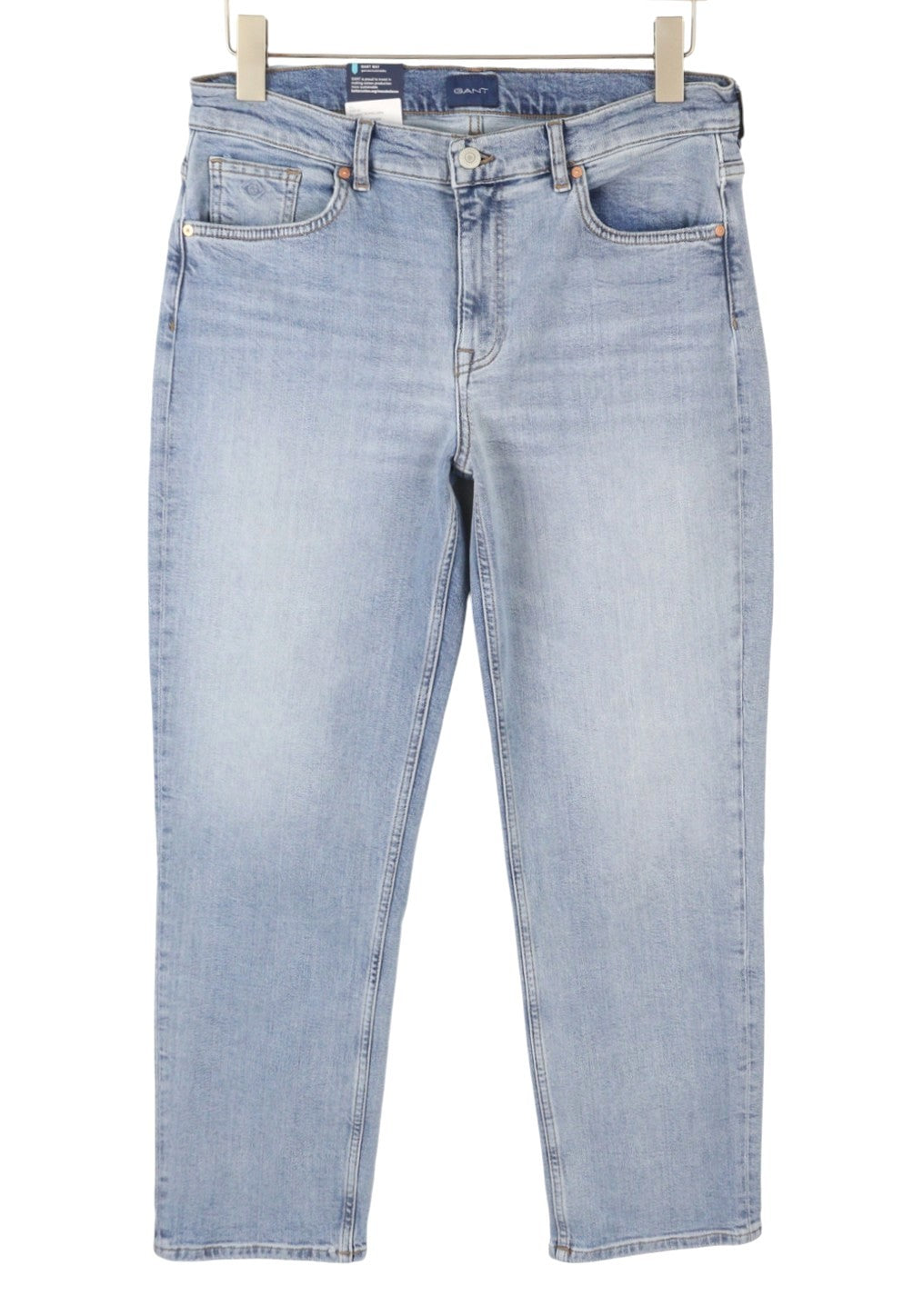 GANT Camie Cropped Women Jeans W29 Light Blue Vintage Faded Relaxed Low Rise