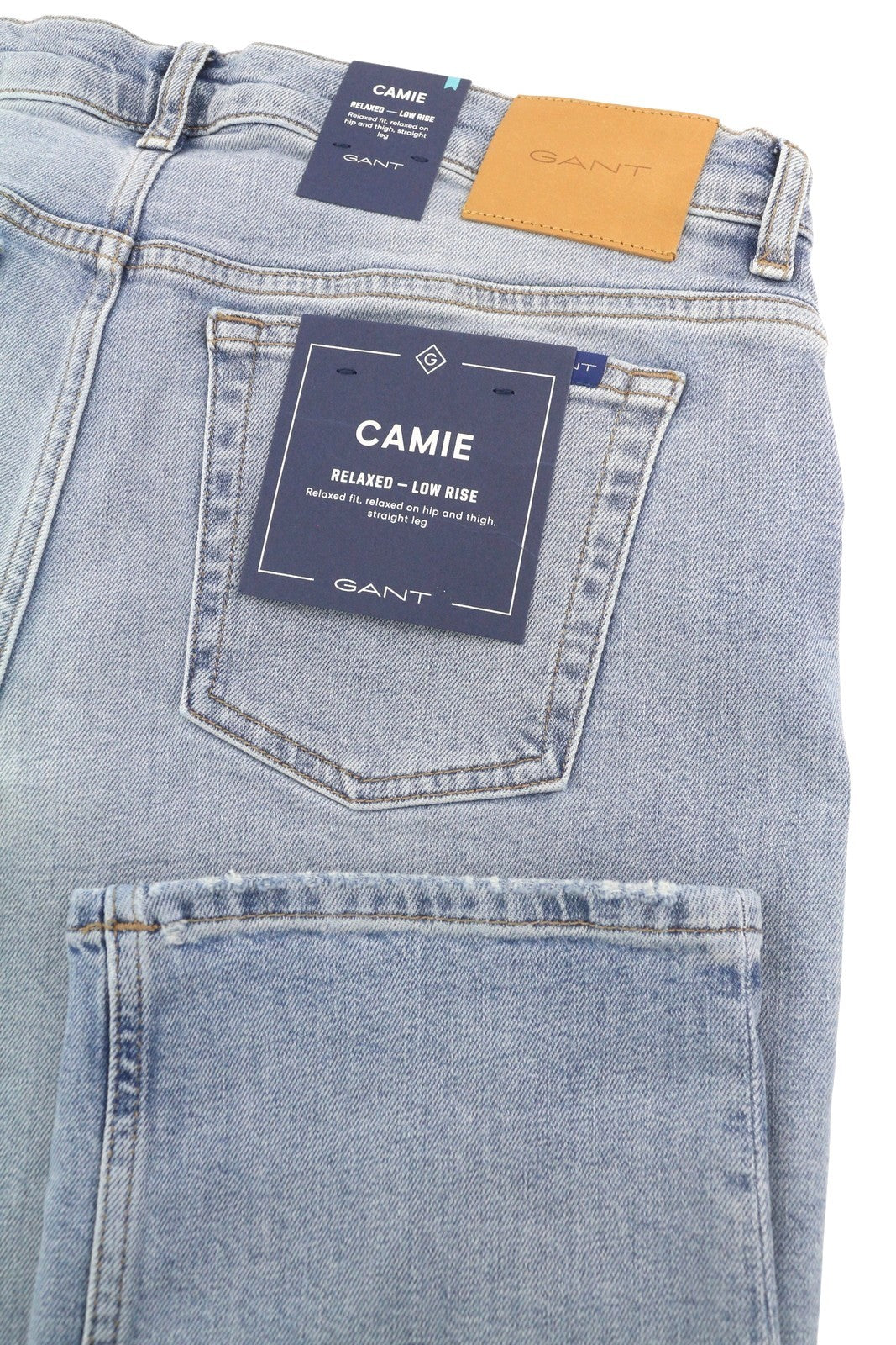 GANT Camie Cropped Women Jeans W29 Light Blue Vintage Faded Relaxed Low Rise