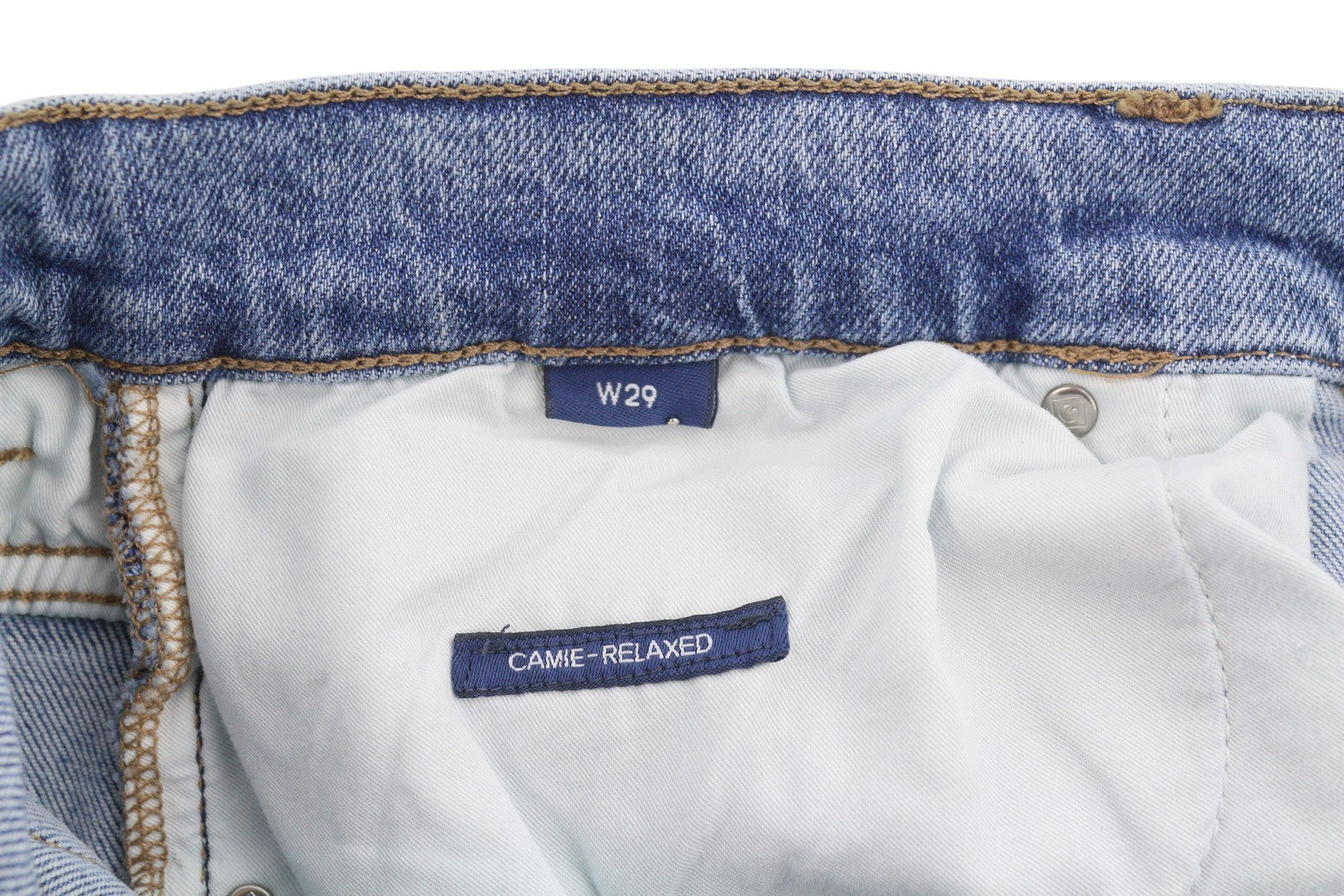 GANT Camie Cropped Women Jeans W29 Light Blue Vintage Faded Relaxed Low Rise