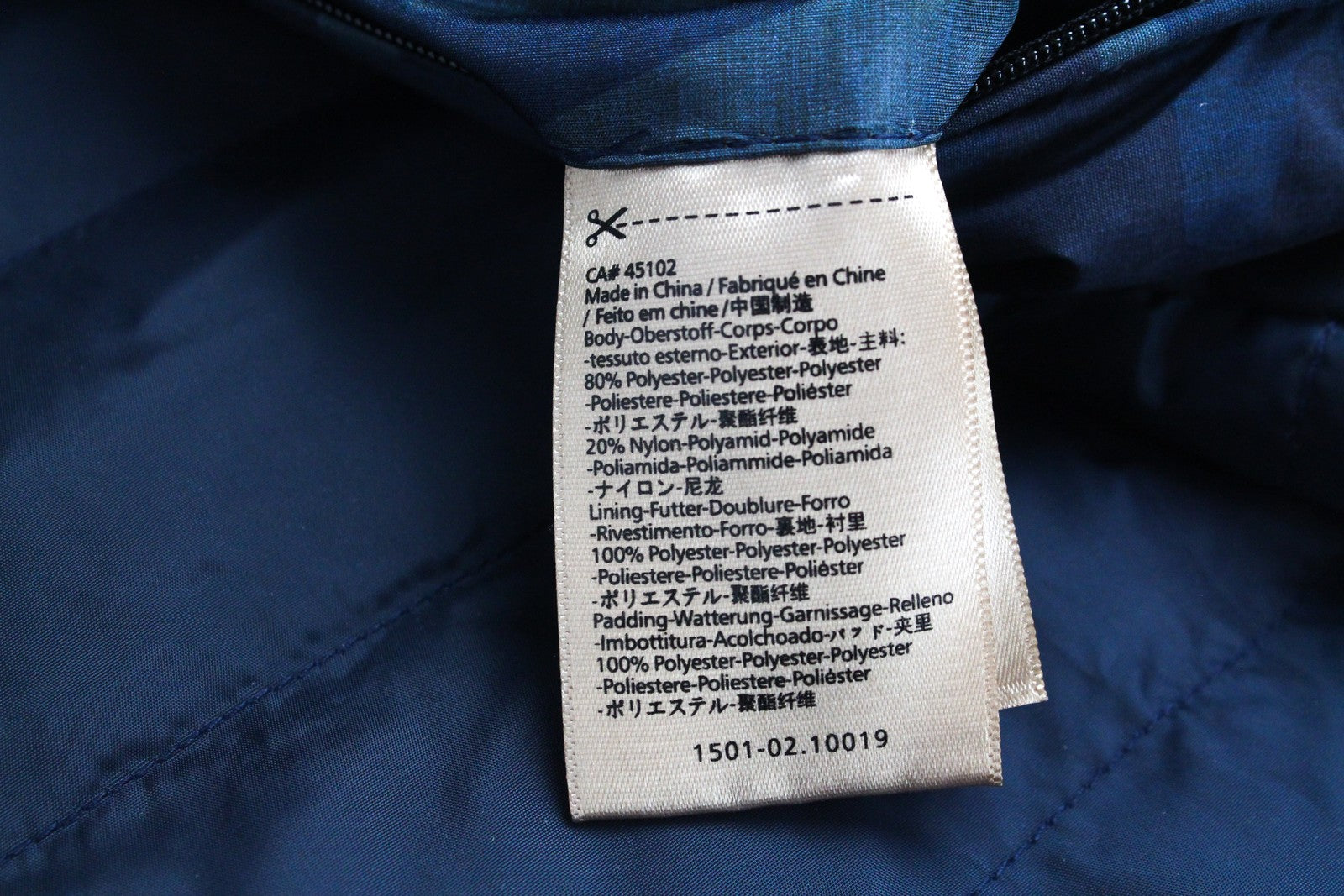 SCOTCH & SODA Men Jacket L Dark Blue Padded Military Camouflage Pattern Hooded