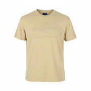GANT Tonal Archive Shield Men T-Shirt M Hazelwood Beige Tricot Crew Short Sleeve