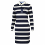 GANT Striped Heavy Rugger Women Dress M Evening Blue Straight Cut Knee-Length