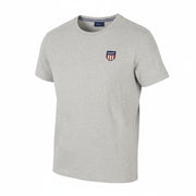 GANT Retro Shield Logo Men T-Shirt M Grey Melange Cotton Tricot Short Sleeve