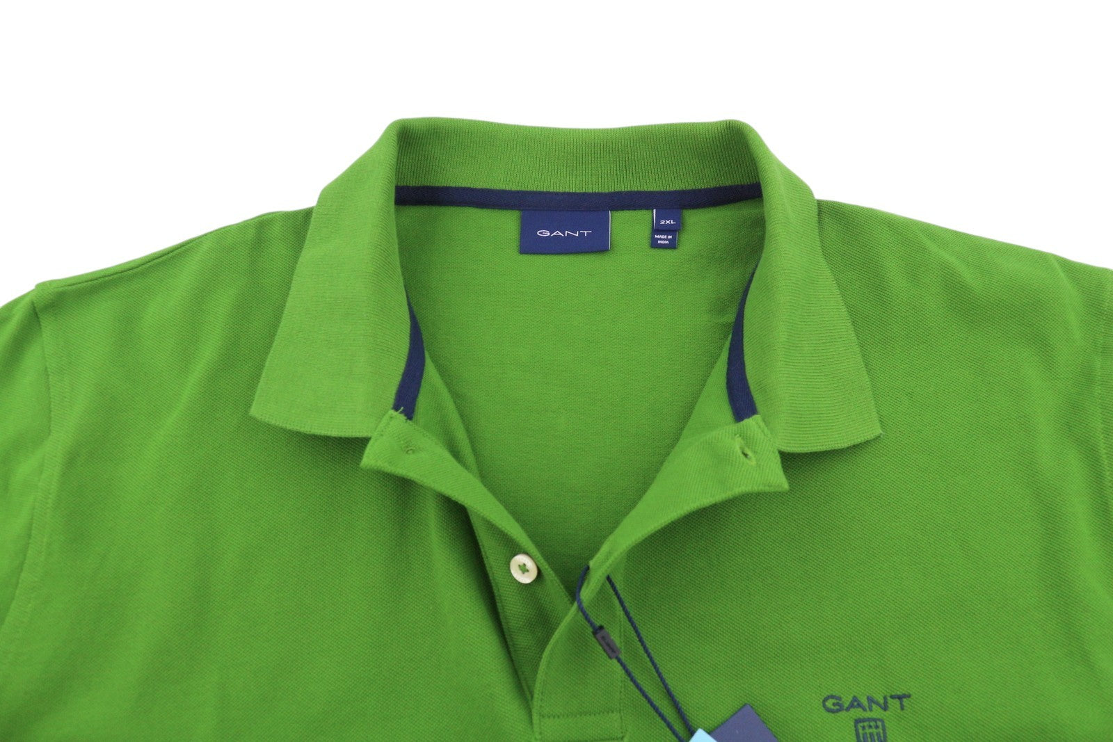 GANT Summer Pique SS Rugger Men Polos 2XL Birch Green Logo Short Sleeve