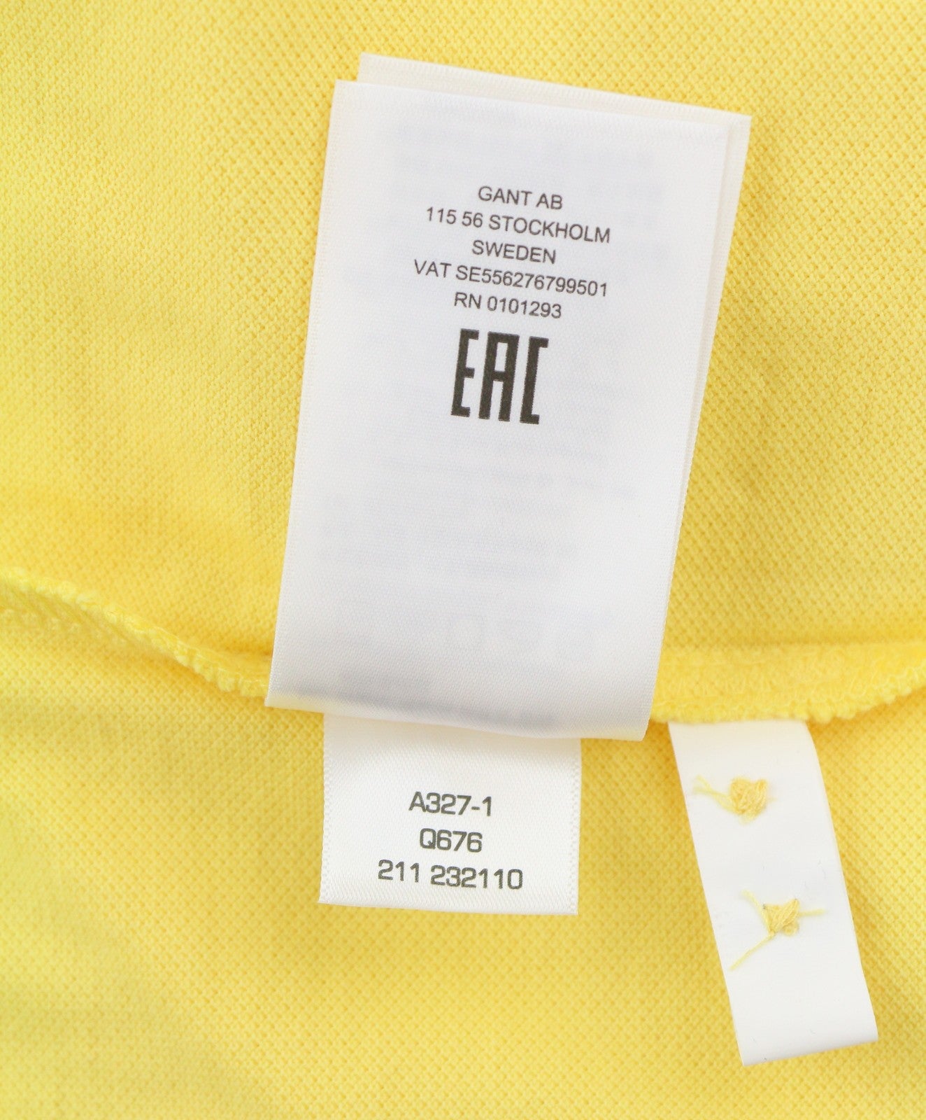 GANT Summer Pique SS Rugger Men Polos L Brimestone Yellow Logo Short Sleeve