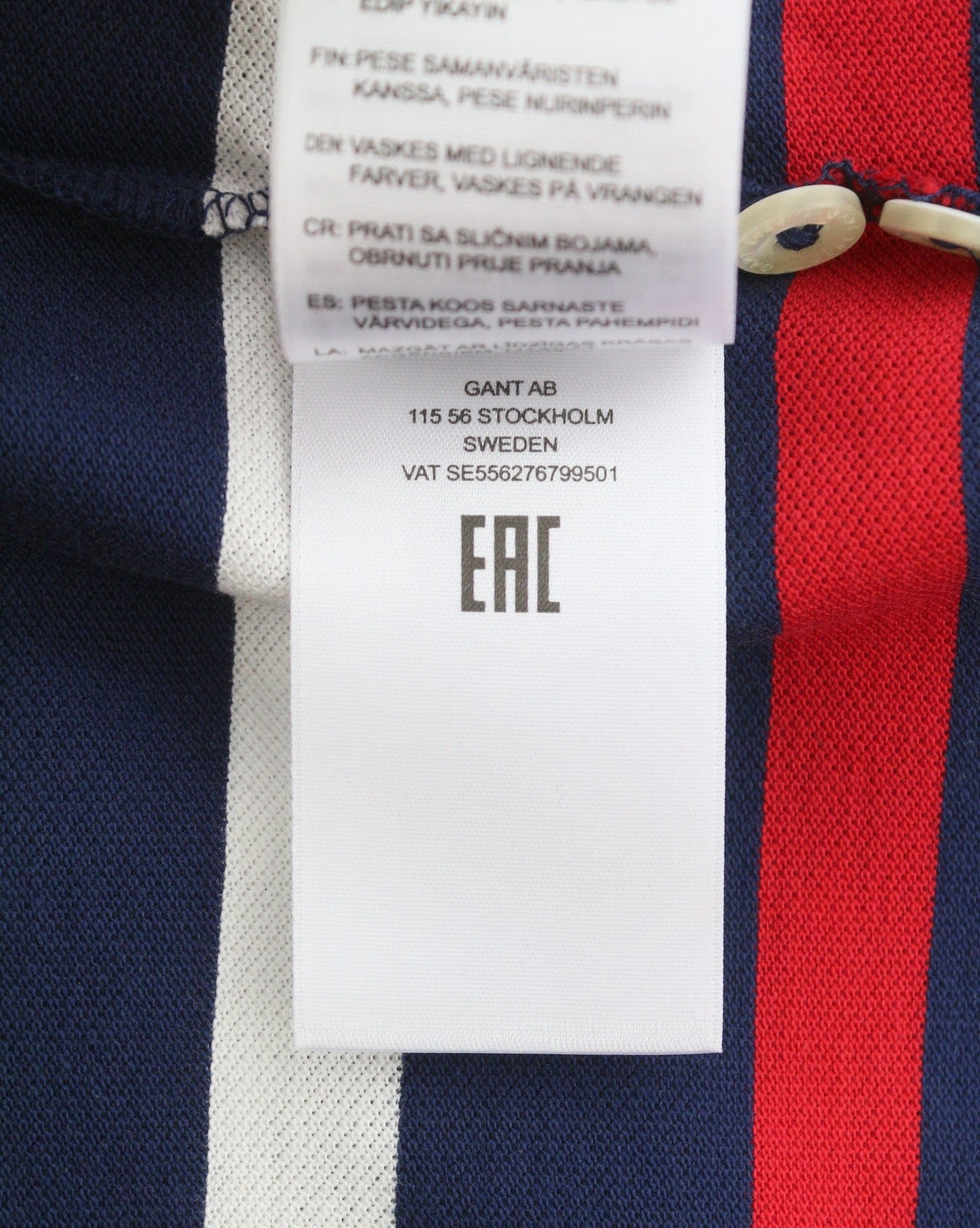 GANT Retro Shield SS Rugger Men Polos XL Evening Blue Striped Logo T-Shirt