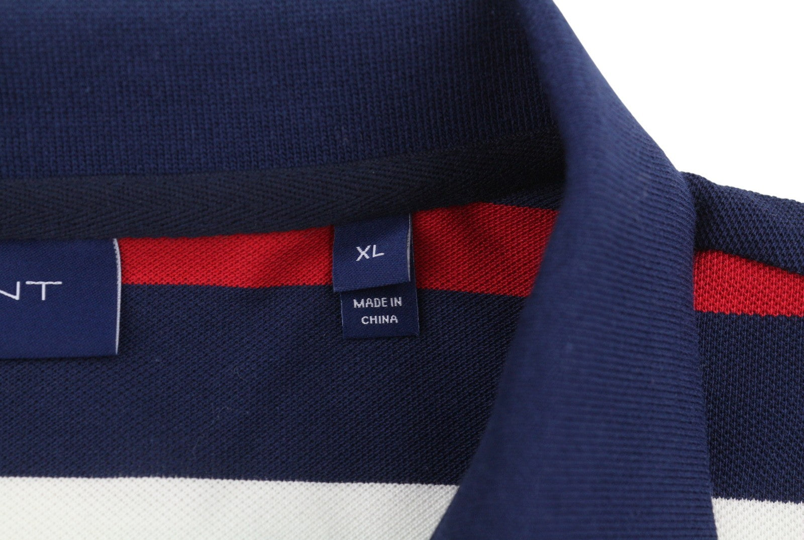 GANT Retro Shield SS Rugger Men Polos XL Evening Blue Striped Logo T-Shirt