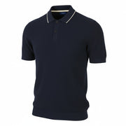 GANT SS Pique Texture Men Polos 3XL Evening Blue Organic Short Sleeve T-Shirt