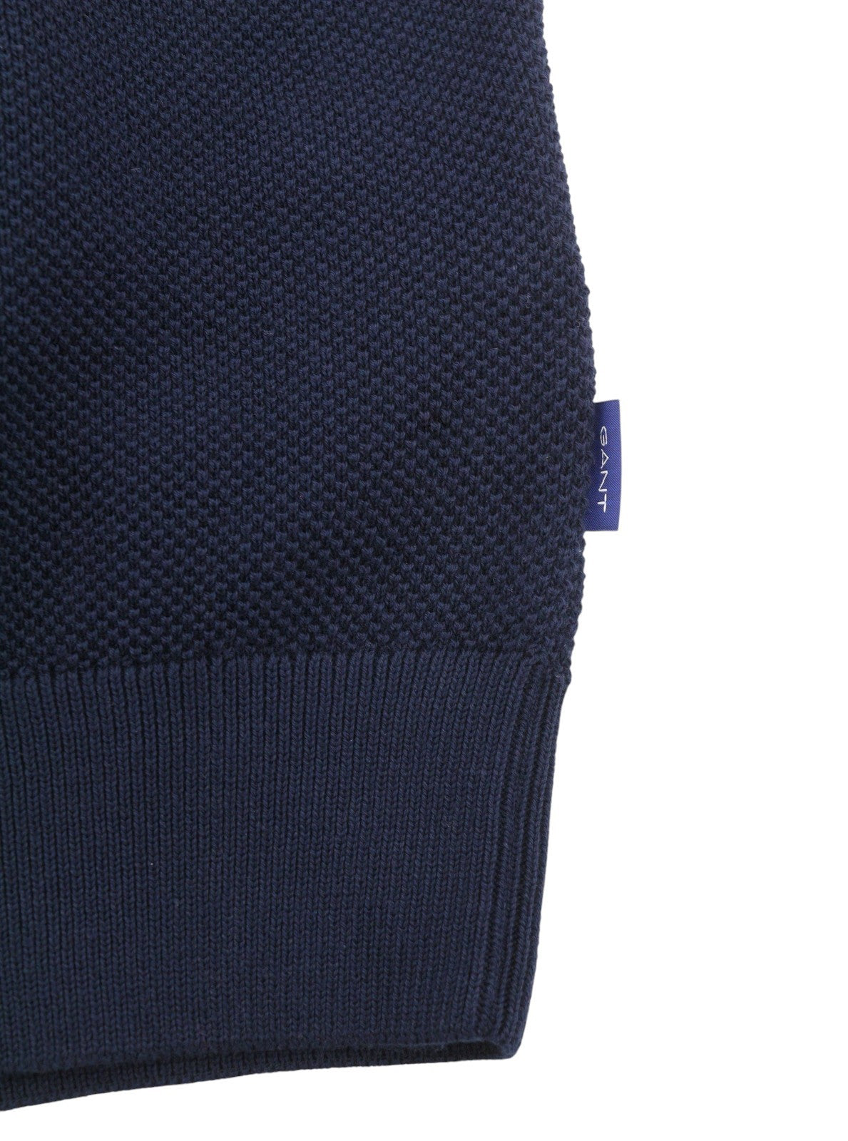 GANT SS Pique Texture Men Polos 3XL Evening Blue Organic Short Sleeve T-Shirt