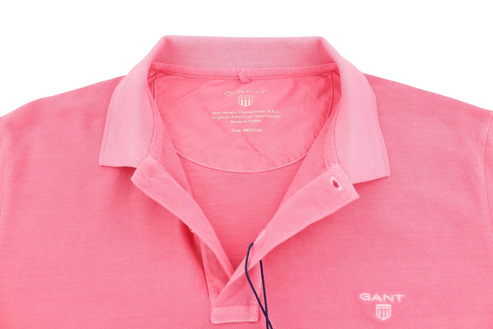 GANT Sunbleached Pique SS Rugger Men Polos M Pink Rose Faded Short Sleeve