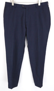 SUITSUPPLY Soho Men's Trousers UK48R Blue Slim Wool Linen Melange Flat-Front