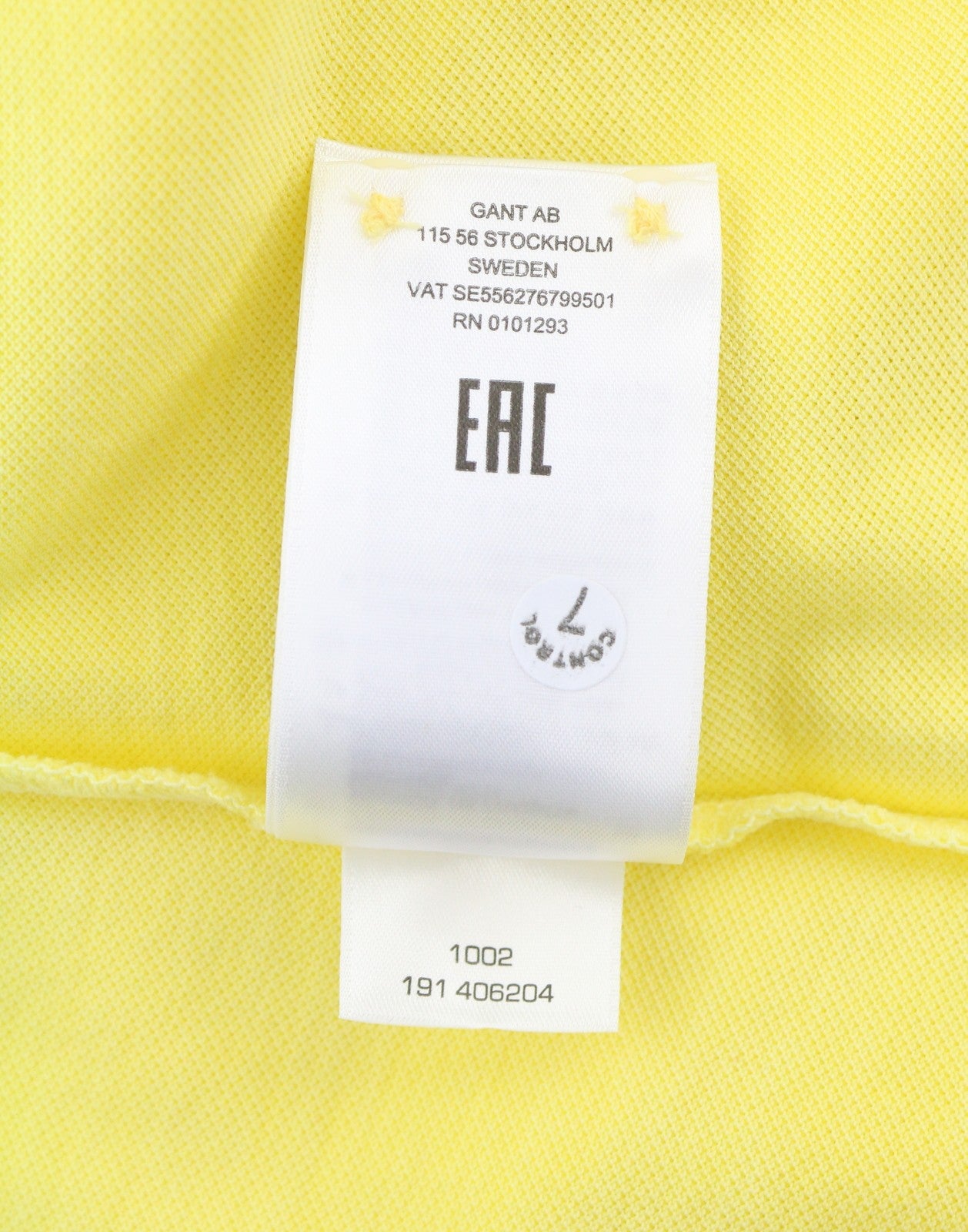 GANT Sunbleached SS Pique Women T-Shirt M Lemon Polo Short Sleeve Embroidered