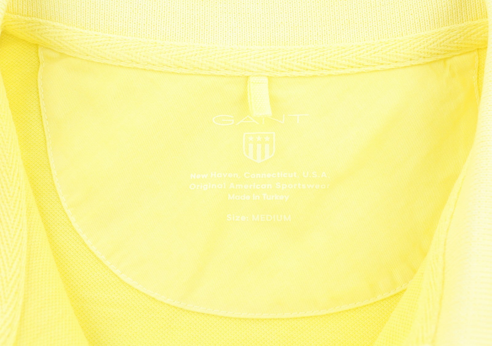 GANT Sunbleached SS Pique Women T-Shirt M Lemon Polo Short Sleeve Embroidered