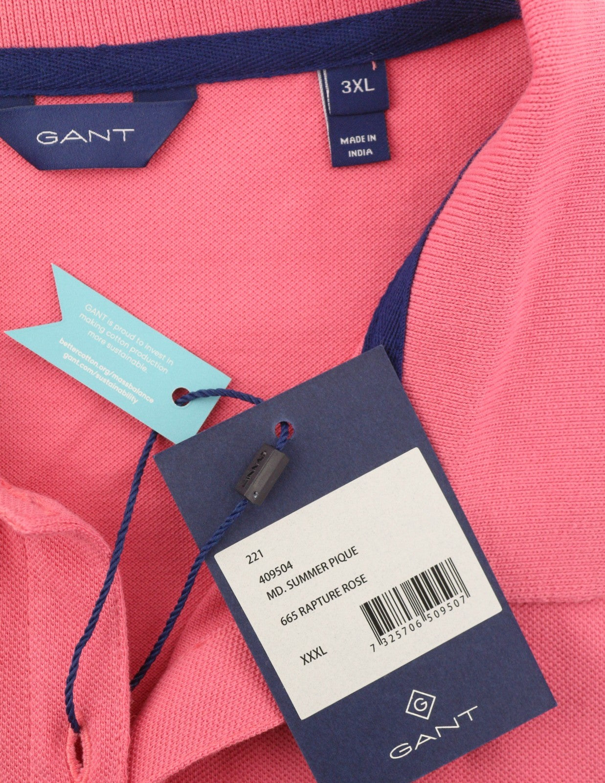 GANT Summer Pique Women T-Shirt 3XL Rapture Rose Embroidered Polo Short Sleeve