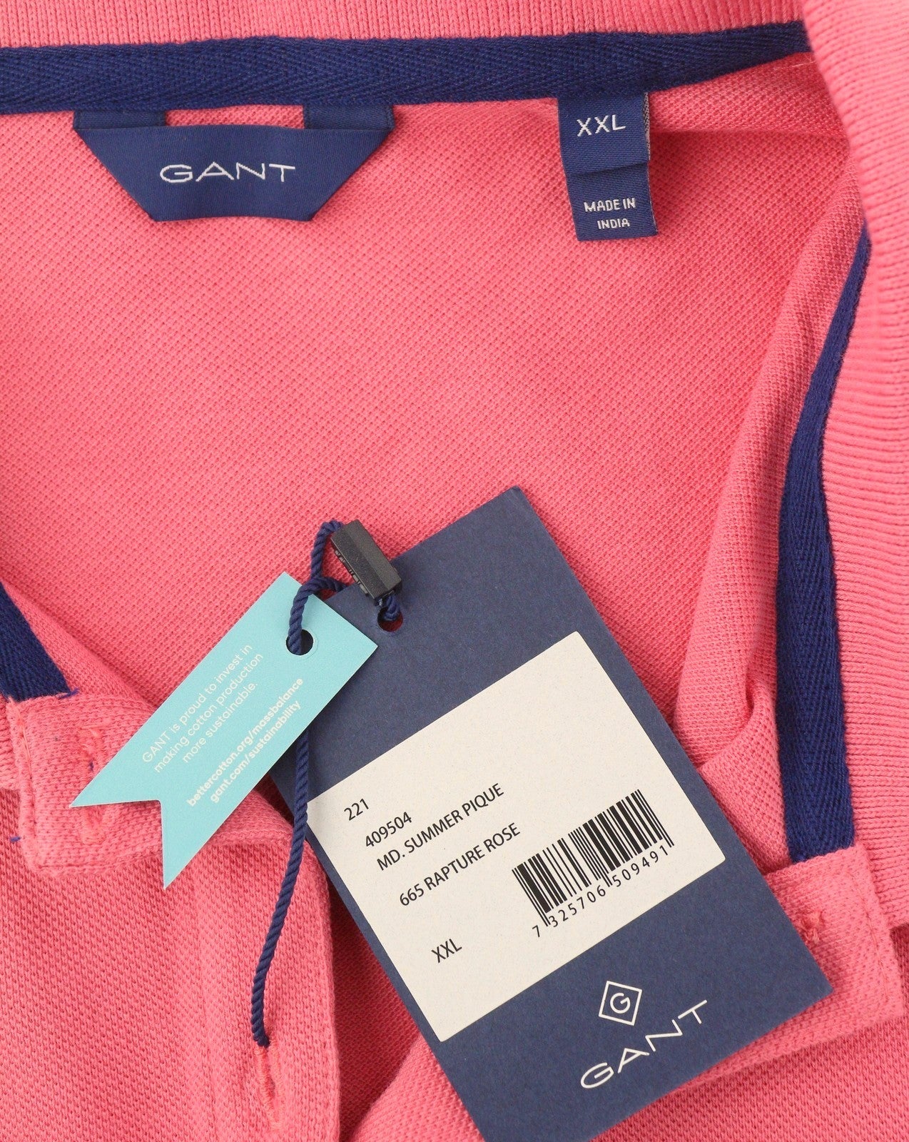 GANT Summer Pique Women T-Shirt 2XL Rapture Rose Embroidered Polo Short Sleeve