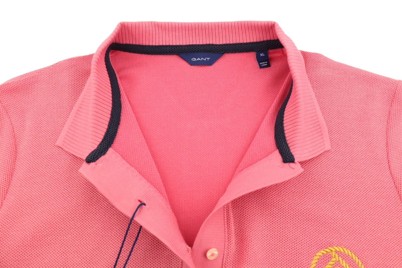 GANT Rope Icon SS Pique Women T-Shirt XL Rapture Rose Embroidered Logo Polo