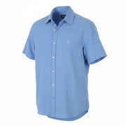 GANT GMT Dyed Linen Slim BD SS Men Shirt XL Mid Blue Button-Up Short Sleeve