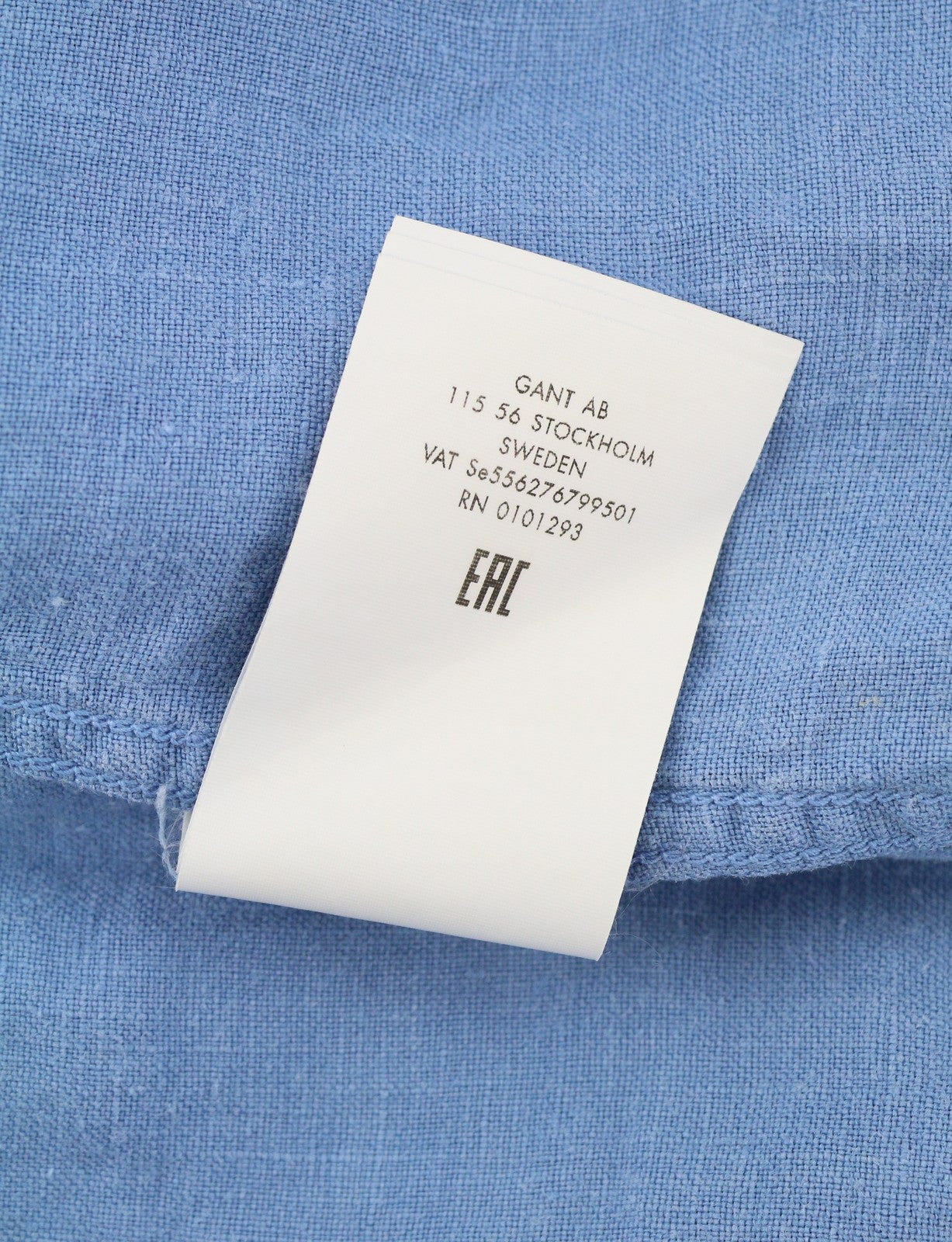 GANT GMT Dyed Linen Slim BD SS Men Shirt XL Mid Blue Button-Up Short Sleeve